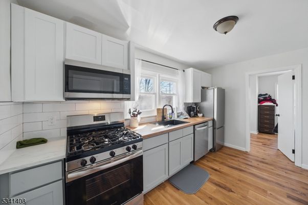 Interior, Kitchen, Stainless Steel Appliances, Wood Texture Flooring