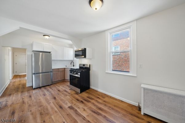 Interior, Kitchen, Stainless Steel Appliances, Wood Texture Flooring