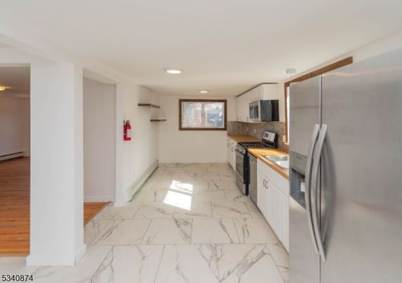 Interior, Kitchen, Marble, Recessed Lighting, Stainless Steel Appliances