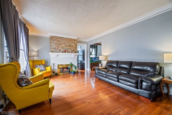 Fireplace, Interior, Living room, Stone Walls, Wood Texture Flooring