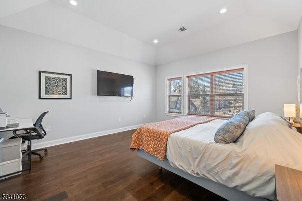 Bedroom, Home Office, Interior, Recessed Lighting, Wood Texture Flooring