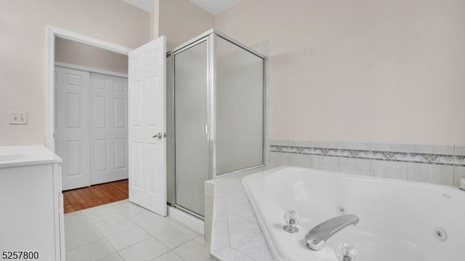 Bathroom, Glass Shower, Interior, Wood Texture Flooring