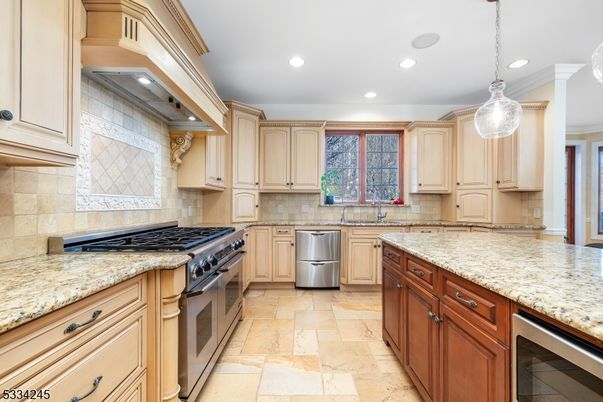 Interior, Kitchen, Pendant Lights, Recessed Lighting, Stainless Steel Appliances