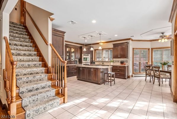 Dining room, Interior, Kitchen, Pendant Lights, Recessed Lighting, Stainless Steel Appliances