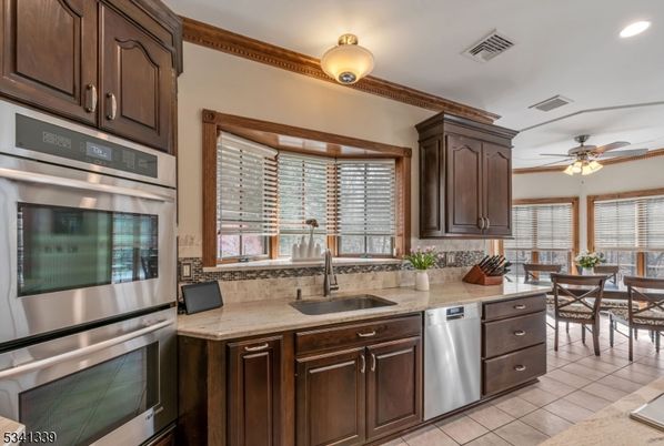 Dining room, Interior, Kitchen, Recessed Lighting, Stainless Steel Appliances