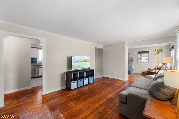Interior, Kitchen, Living room, Stainless Steel Appliances, Wood Texture Flooring