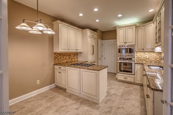 Interior, Kitchen, Marble, Pendant Lights, Recessed Lighting