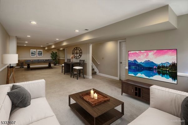 Billiard Table, Game Room, Interior, Living room, Recessed Lighting