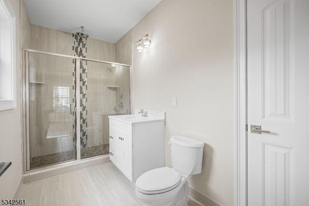 Bathroom, Glass Shower, Interior, Wood Texture Flooring