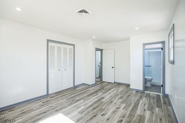 Bathroom, Empty room, Interior, Recessed Lighting, Wood Texture Flooring