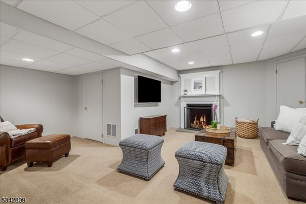 Fireplace, Interior, Living room, Recessed Lighting