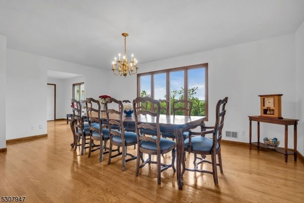 Chandelier, Dining room, Interior, Wood Texture Flooring