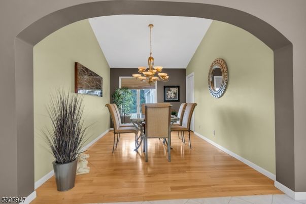 Chandelier, Dining room, Interior, Wood Texture Flooring