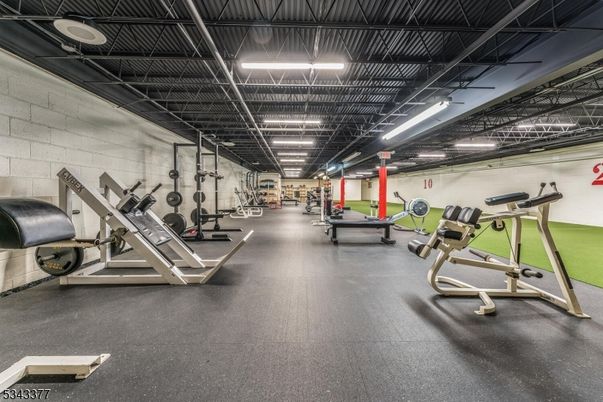 Fitness Equipment, Gym, Interior, Recessed Lighting, Stone Walls