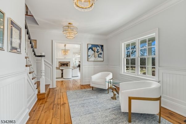 Chandelier, Fireplace, Interior, Wood Texture Flooring