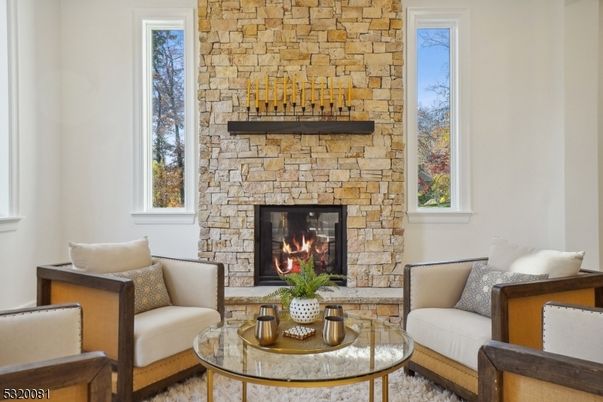 Fireplace, Interior, Living room, Stone Walls