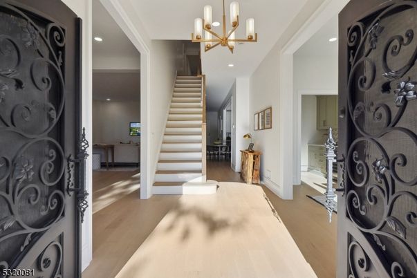 Chandelier, Interior, Pendant Lights, Recessed Lighting, Wood Texture Flooring