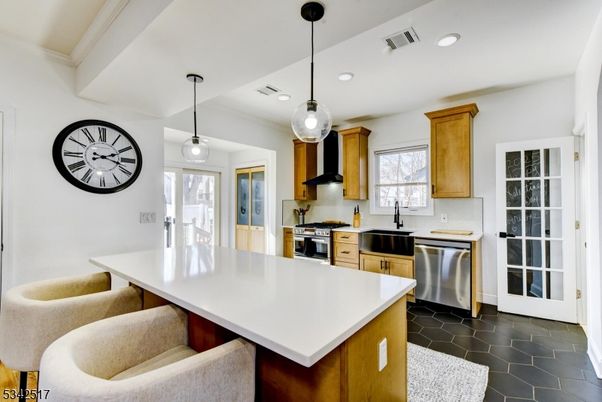 Interior, Kitchen, Pendant Lights, Recessed Lighting, Stainless Steel Appliances