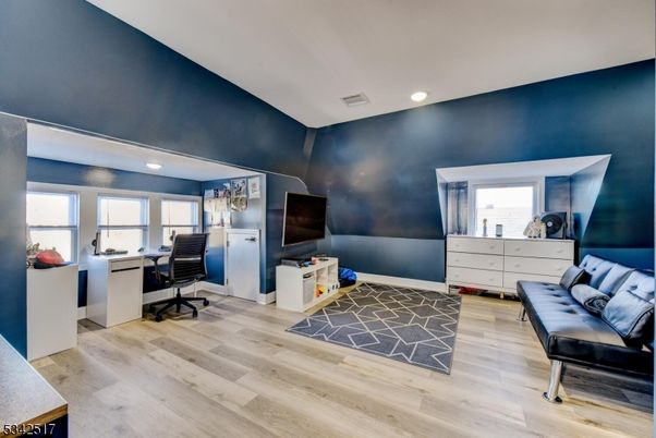 Home Office, Interior, Recessed Lighting, Wood Texture Flooring