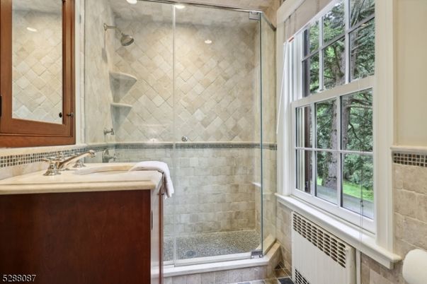 Bathroom, Glass Shower, Interior, Stone Walls