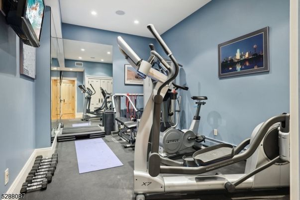 Fitness Equipment, Gym, Interior, Recessed Lighting