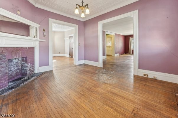 Empty room, Fireplace, Interior, Wood Texture Flooring