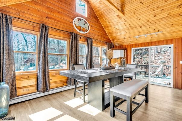 Dining room, Interior, Wooden Beams, Wooden Ceilings, Wood Texture Flooring, Wooden Walls