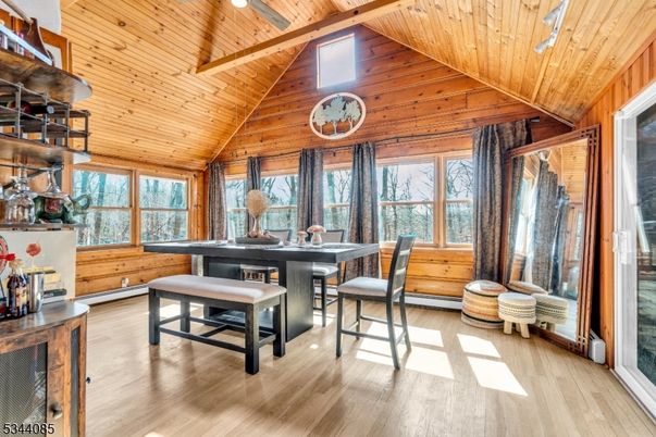 Dining room, Interior, Wooden Beams, Wooden Ceilings, Wood Texture Flooring, Wooden Walls