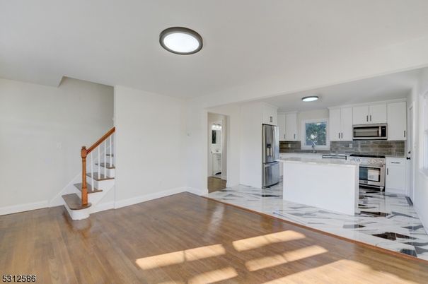 Interior, Kitchen, Stainless Steel Appliances, Wood Texture Flooring