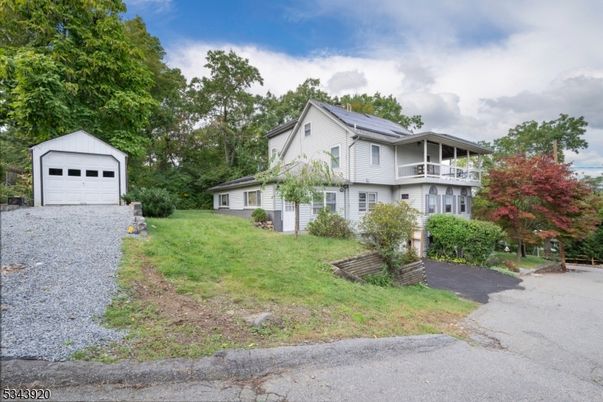 Attached, Backyard, Detached Garage, Exterior, Facade, Solar Panels, Farmhouse