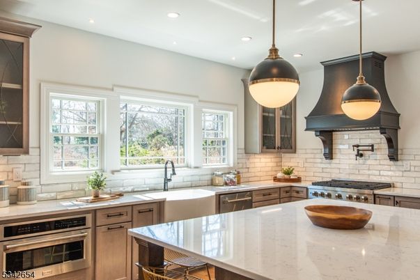 Interior, Kitchen, Pendant Lights, Recessed Lighting, Stainless Steel Appliances