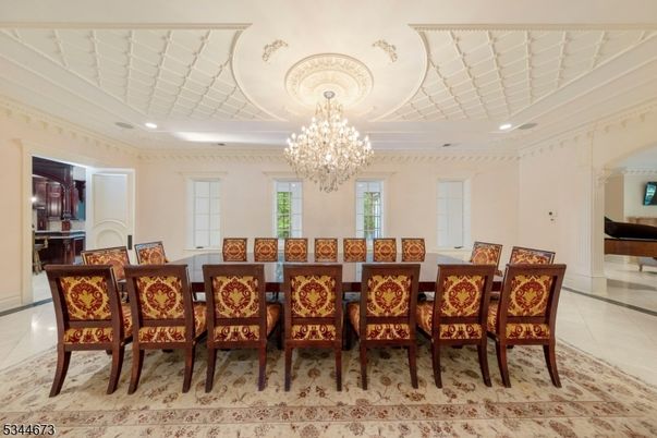 Chandelier, Dining room, Interior, Recessed Lighting