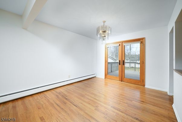 Chandelier, Empty room, Interior, Wood Texture Flooring
