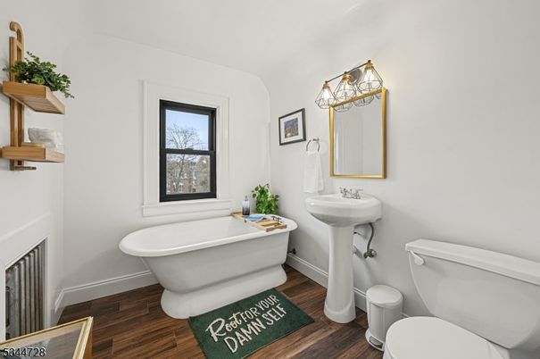 Bathroom, Free Standing Baths, Interior, Wood Texture Flooring