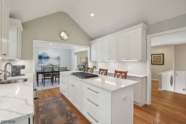 Dining room, Interior, Kitchen, Recessed Lighting, Wood Texture Flooring