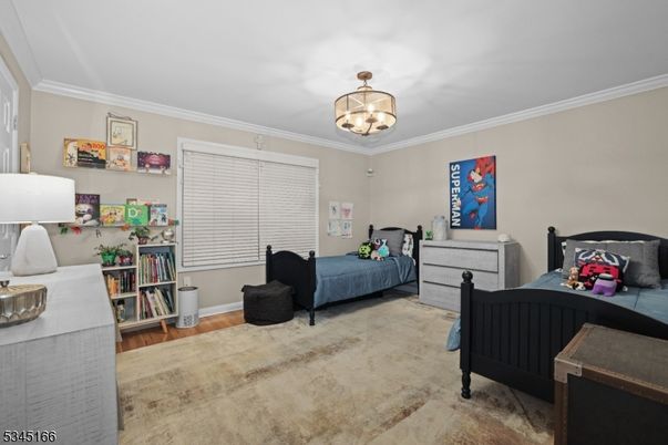 Bedroom, Chandelier, Interior, Wood Texture Flooring