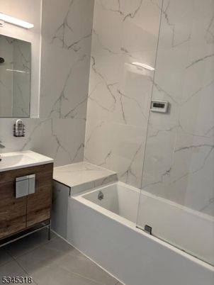 Bathroom, Glass Shower, Interior, Marble Walls