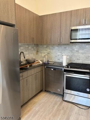Interior, Kitchen, Stainless Steel Appliances, Wood Texture Flooring