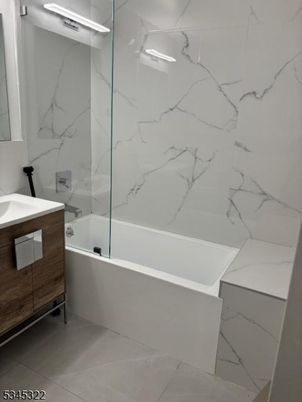 Bathroom, Glass Shower, Interior, Marble Walls