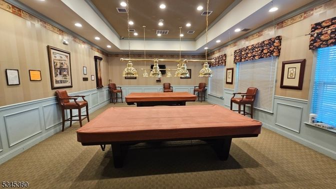 Billiard Table, Game Room, Interior, Pendant Lights, Recessed Lighting