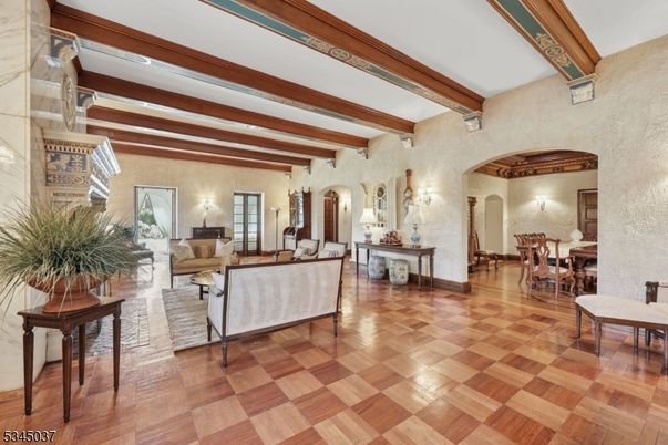 Dining room, Interior, Living room, Wooden Beams, Wood Texture Flooring