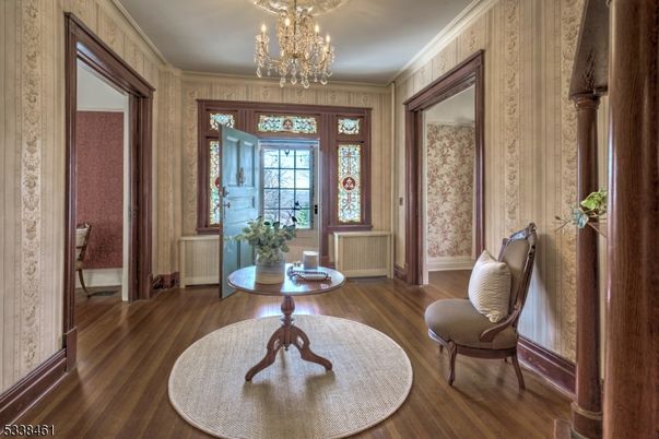 Chandelier, Interior, Wood Texture Flooring
