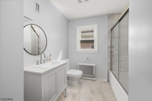 Bathroom, Glass Shower, Interior, Wood Texture Flooring