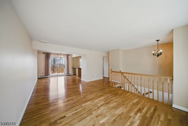 Chandelier, Empty room, Interior, Wood Texture Flooring