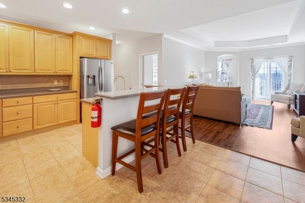 Interior, Kitchen, Living room, Recessed Lighting, Stainless Steel Appliances, Wood Texture Flooring