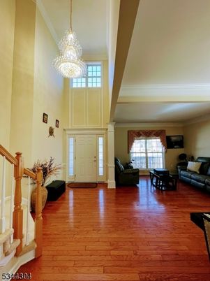 Chandelier, Interior, Living room, Wood Texture Flooring