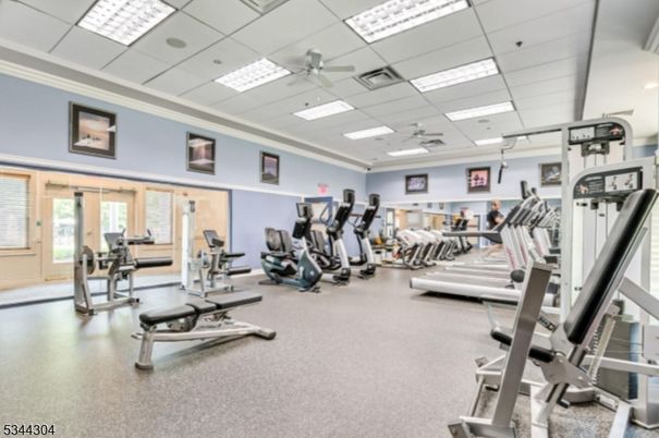 Fitness Equipment, Gym, Interior, Recessed Lighting