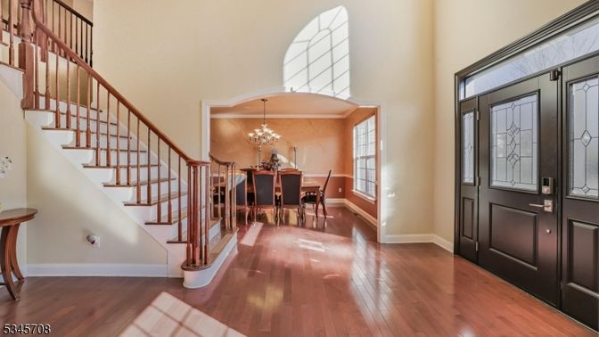 Chandelier, Dining room, Interior, Wood Texture Flooring
