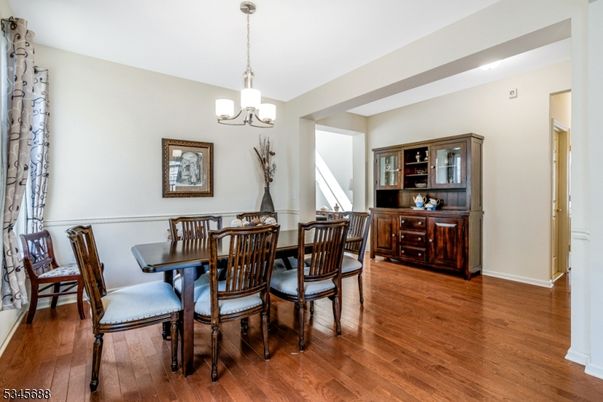 Chandelier, Dining room, Interior, Pendant Lights, Wood Texture Flooring