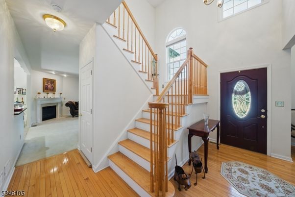 Fireplace, Interior, Recessed Lighting, Wood Texture Flooring